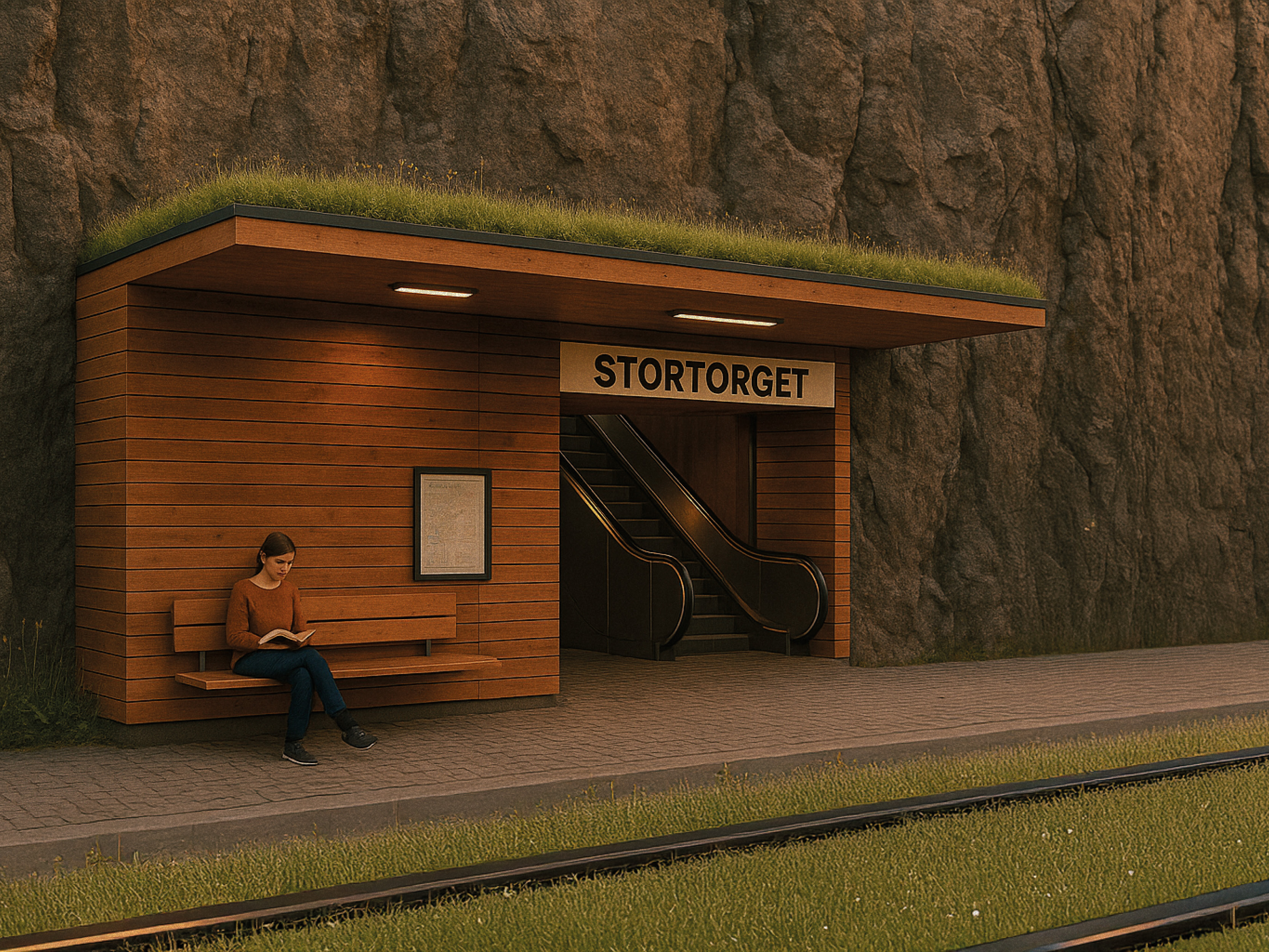 Visualisation of the tram stop Stortorget
